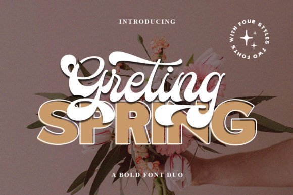 Greting Spring Duo: A Retro Script Font for Modern Editorial Design